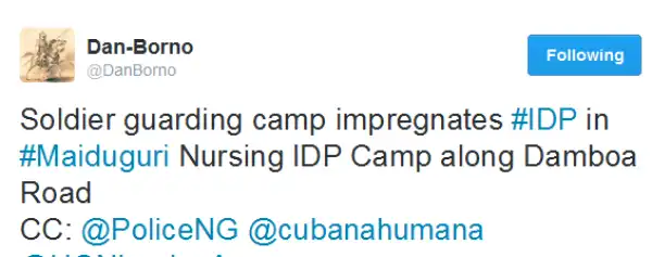 Nigerian Soldier Impregnates IDP In Maiduguri Camp